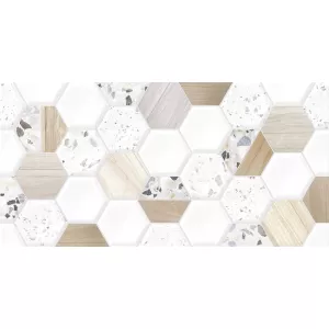 Плитка облицовочная Alma Ceramica Bilbao рельефная бело-коричневый 50*24,9 см